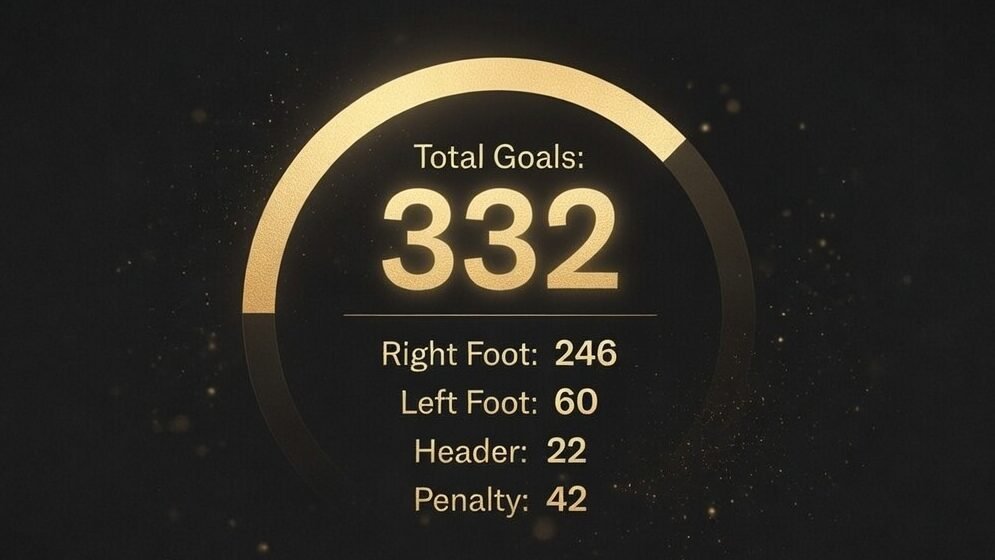 Kylian Mbappe goal distribution chart right foot left foot header